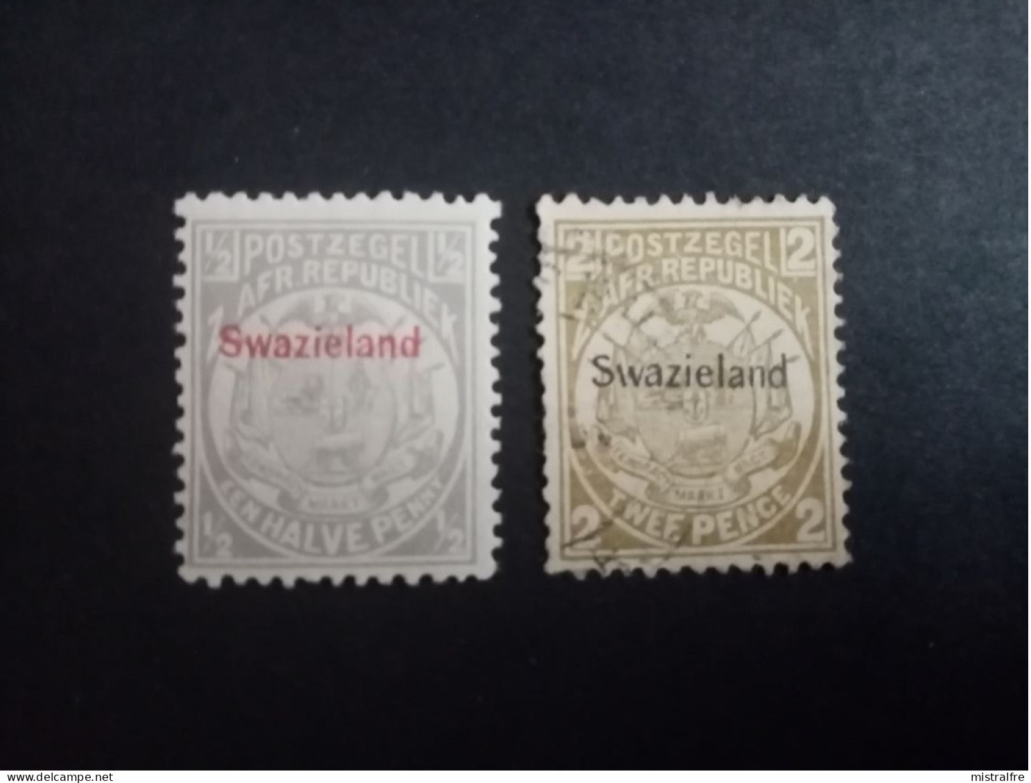 SWAZILAND. 1889-92. Timbres Du Transvaal De1885 Surchargés. N° 2 NEUF/N° 4 Oblitéré. Côte YT 2020 : 41,00 € - Swaziland (...-1967)