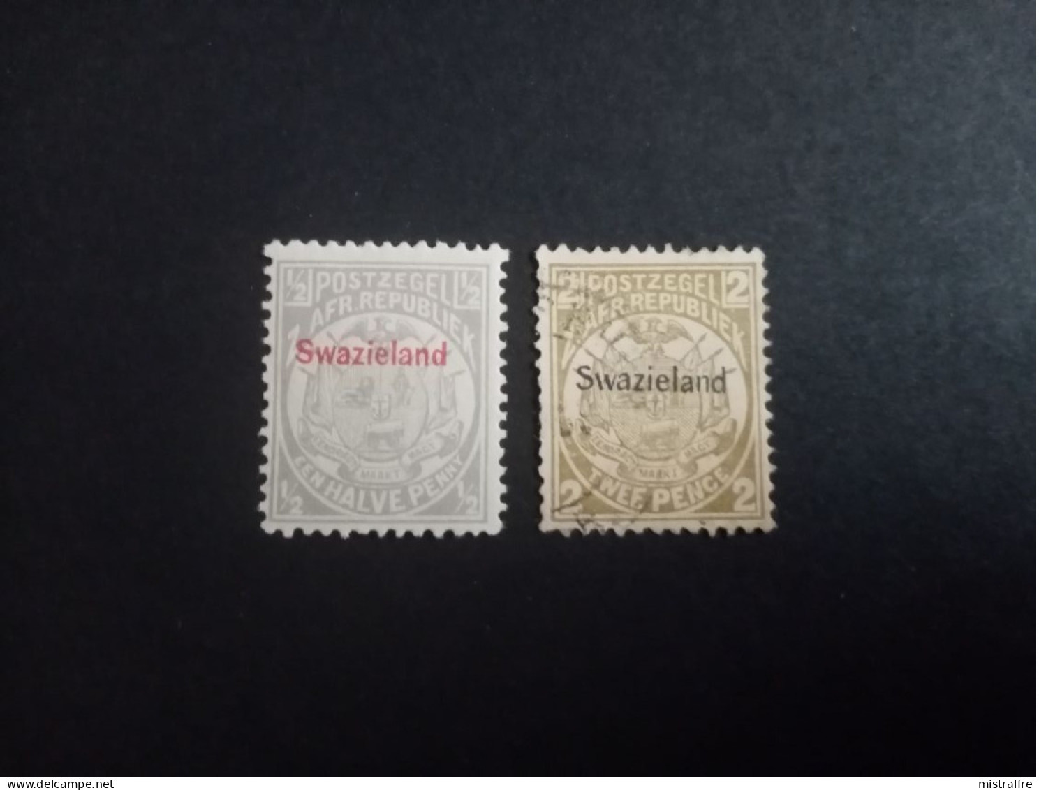 SWAZILAND. 1889-92. Timbres Du Transvaal De1885 Surchargés. N° 2 NEUF/N° 4 Oblitéré. Côte YT 2020 : 41,00 € - Swasiland (...-1967)