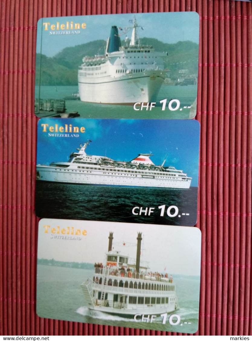 3 Phonecard Boats Used Rare - Barche