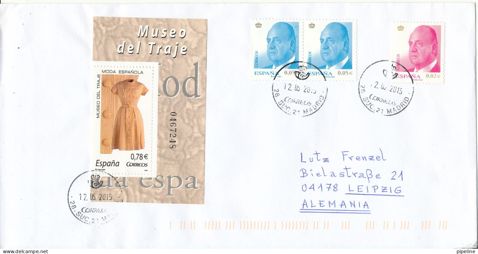 Spain Cover Sent To Germany 12-5-2015 - Cartas & Documentos