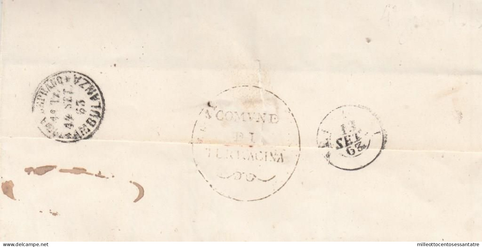 3001 - PONTIFICIO - Lettera Con Testo Del 13 Settembre 1863 Da Terracina A Gavignano - - Etats Pontificaux