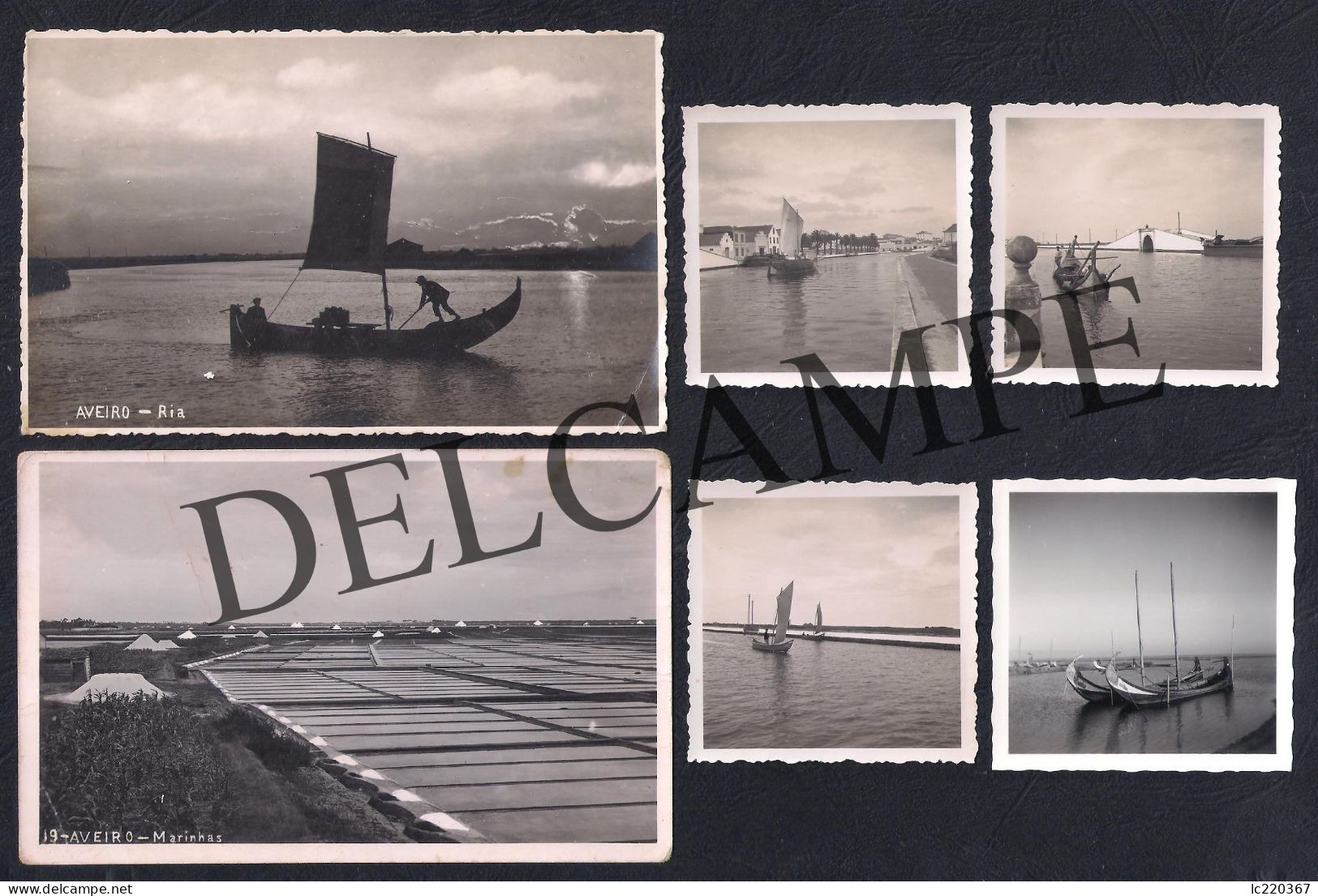 LOT W/6 REAL PHOTOS AND POSTCARDS PORTUGAL AVEIRO MARINHAS SALINAS - 1950'S - Aveiro