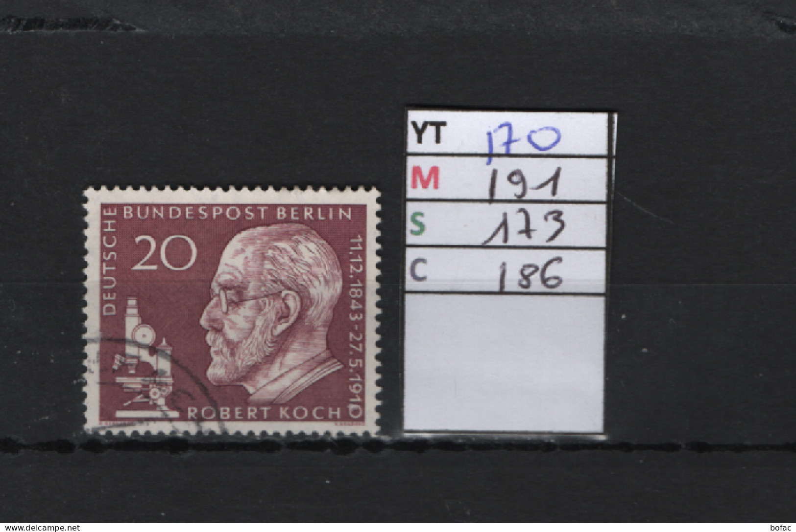 P. FIXE Obl  170 YT 191 MIC 173 SCO 186 GIB Robert Koch 1960 75/01 - Used Stamps