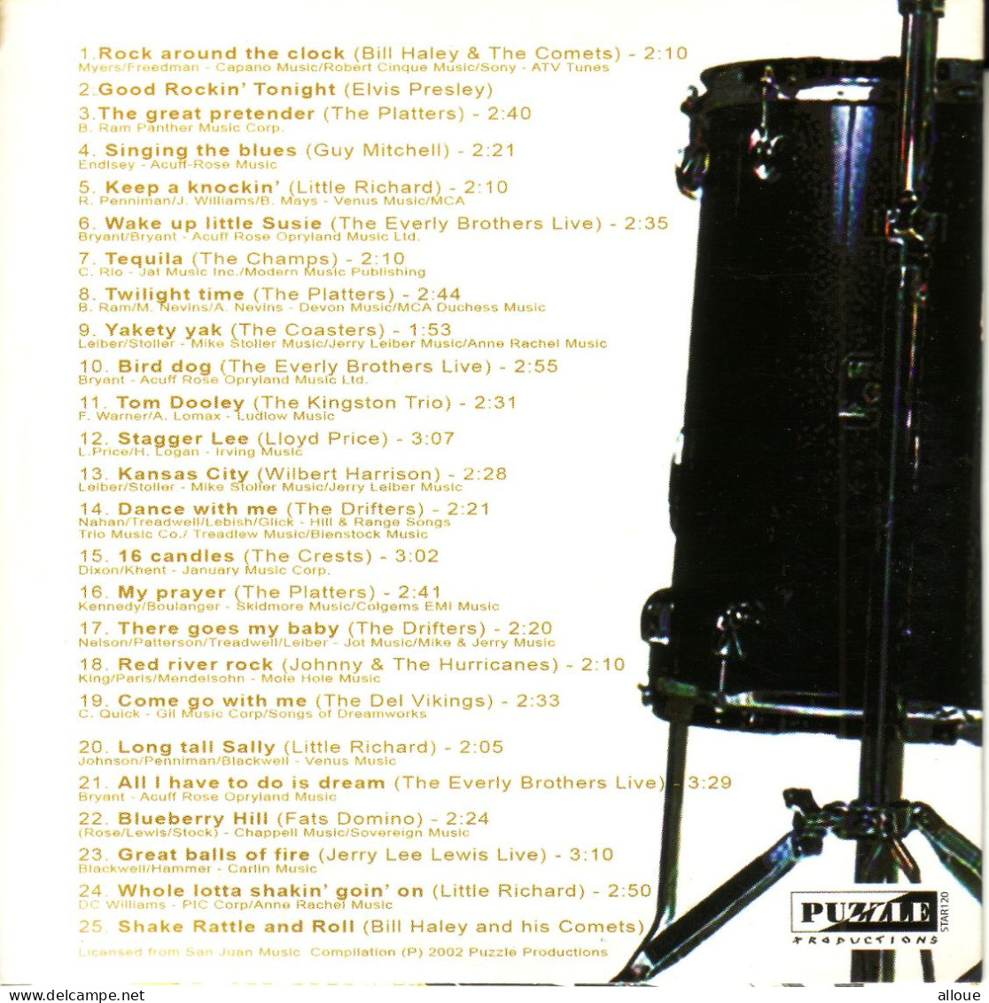 ROCK 'N' ROLL   - CD PUZZLE PRODUCTION - POCHETTE CARTON 25 TITRES - ELVIS-BILL HALEY-PLATTERS-GUY MITCHEL ETC... - Sonstige - Englische Musik