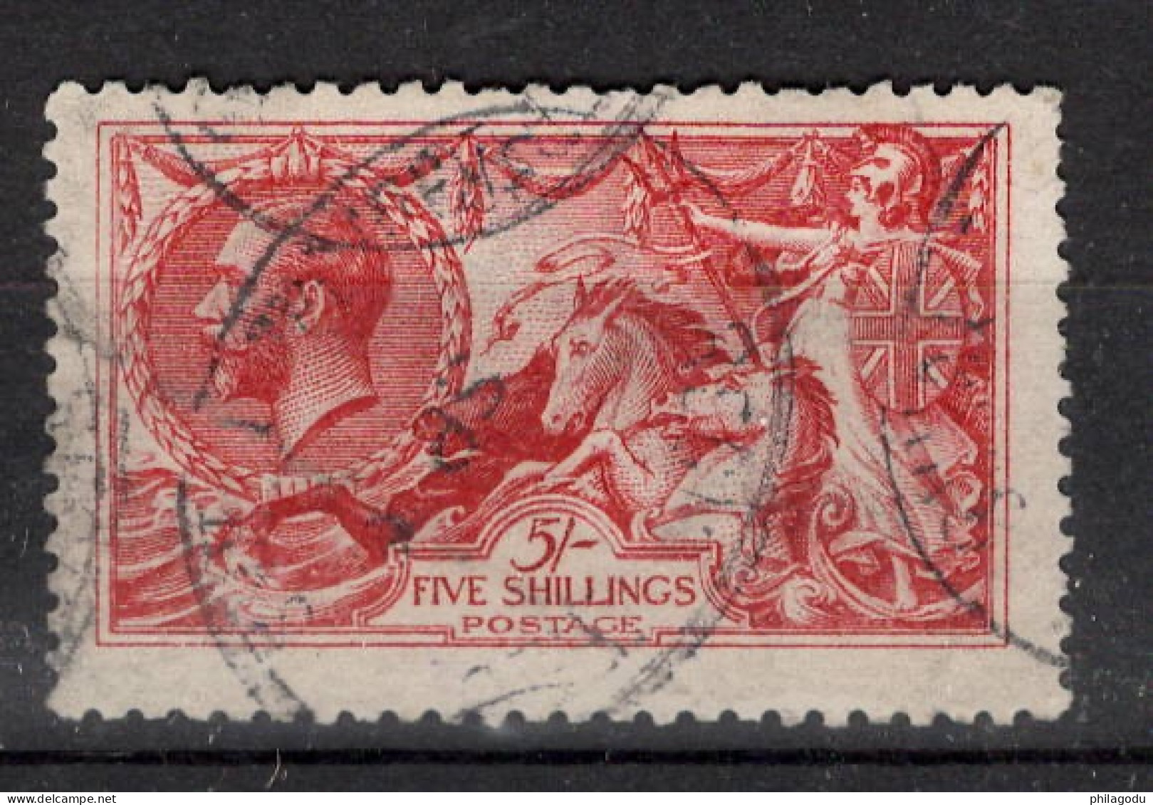 5 Shillings Ø    Y&T 154   With A Fold Avec Un Pli - Oblitérés