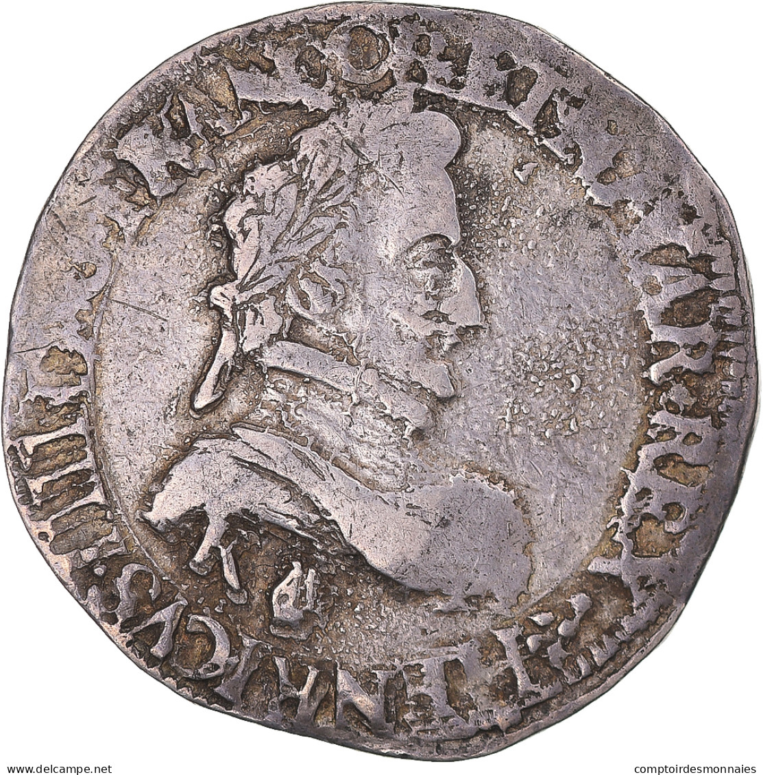 France, Henri IV, 1/2 Franc, 1590, Bordeaux, Argent, TTB, Gadoury:590 - 1589-1610 Enrico IV