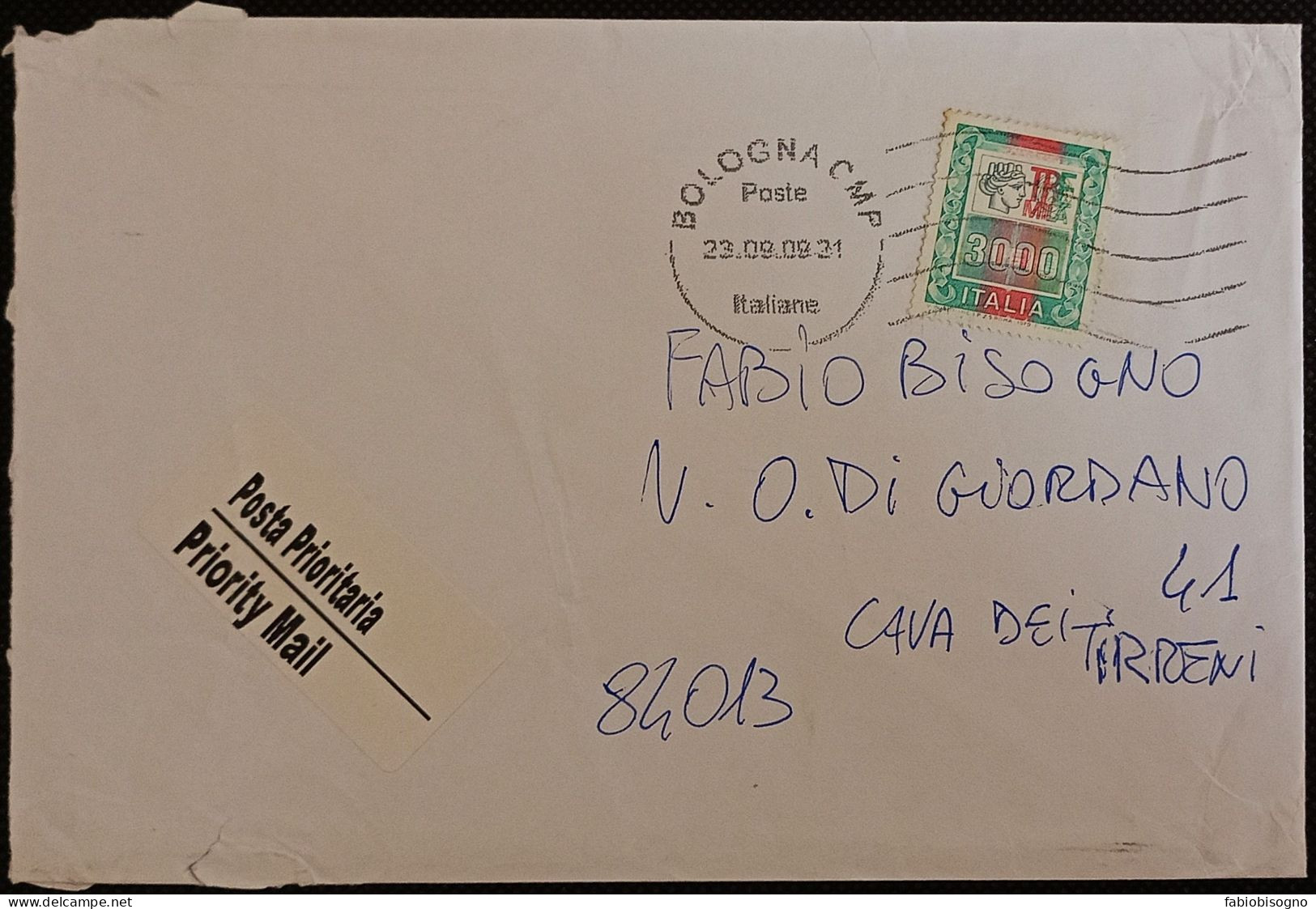 Bologna 23.9.2009 Alto Valore L.3000 - 2001-10: Poststempel