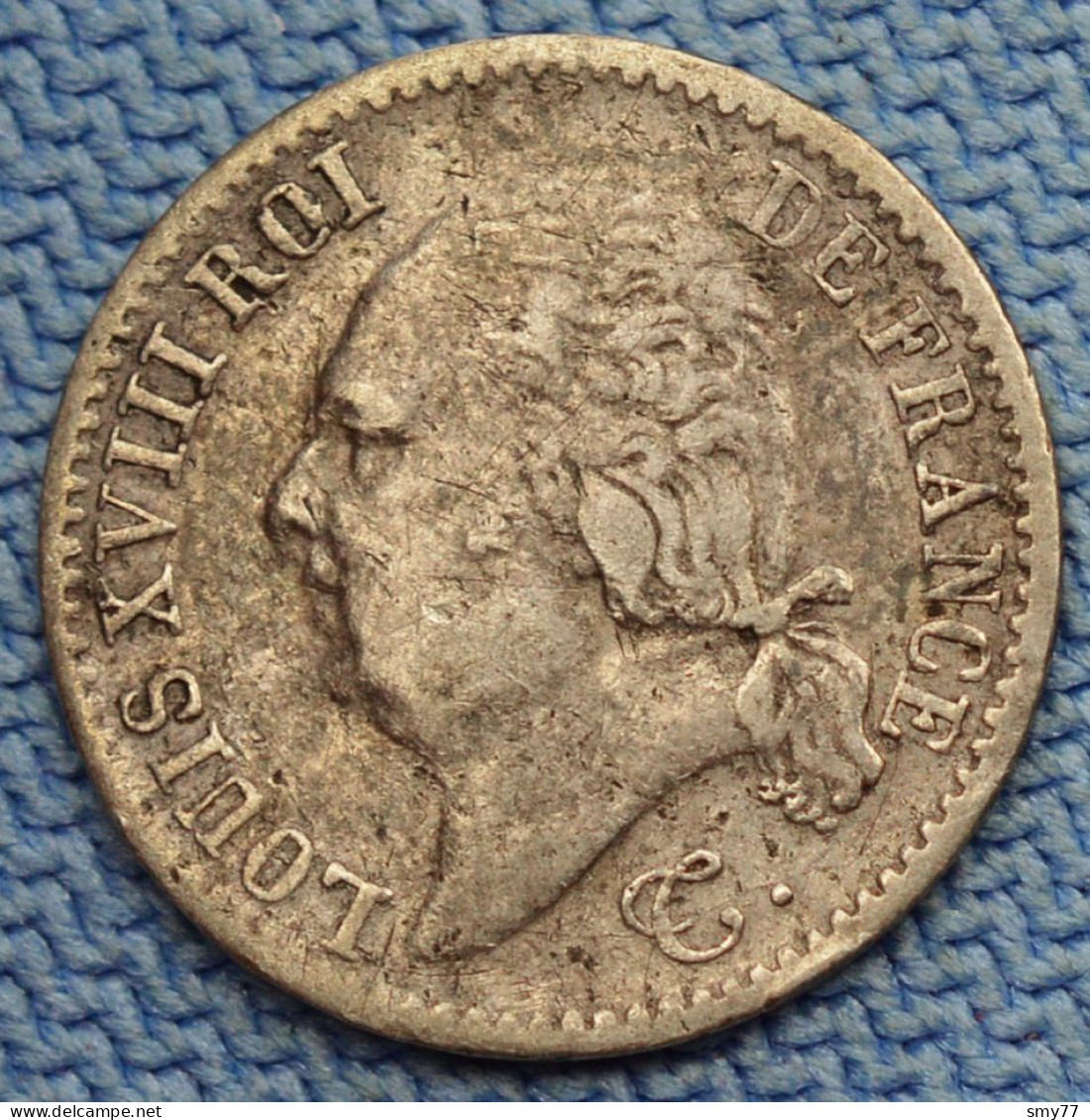 France • 1/4 Franc 1817 A • Louis XVIII • Frappe Désaxée 20° • TB / VF30 • [24-514] - 1/4 Franc