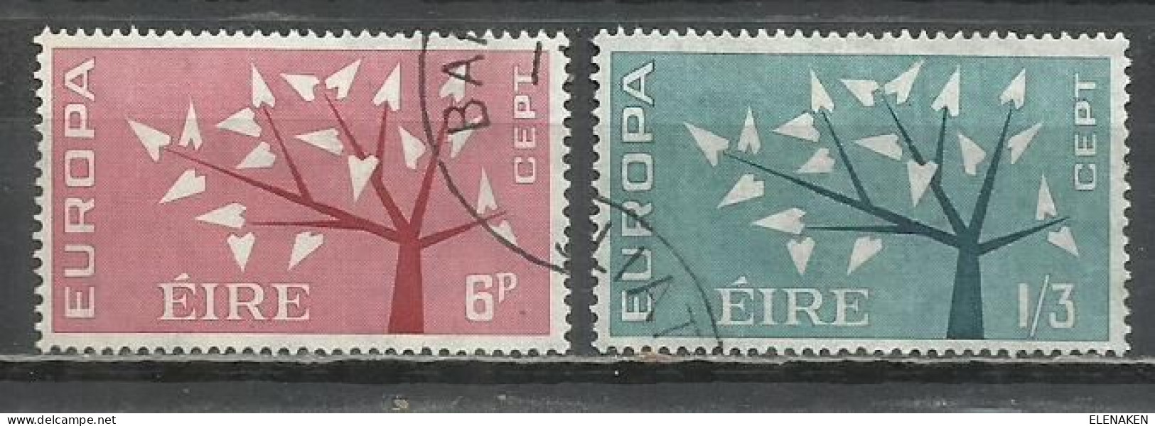 85A -SERIE COMPLETA IRLANDA EIRE EUROPA 1962 Nº 155/156 - Usados