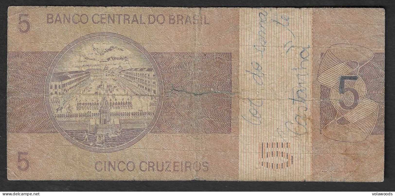 Brasile - Banconota Circolata Da 5 Cruzeiros P-192c - 1974 #19 - Brazil