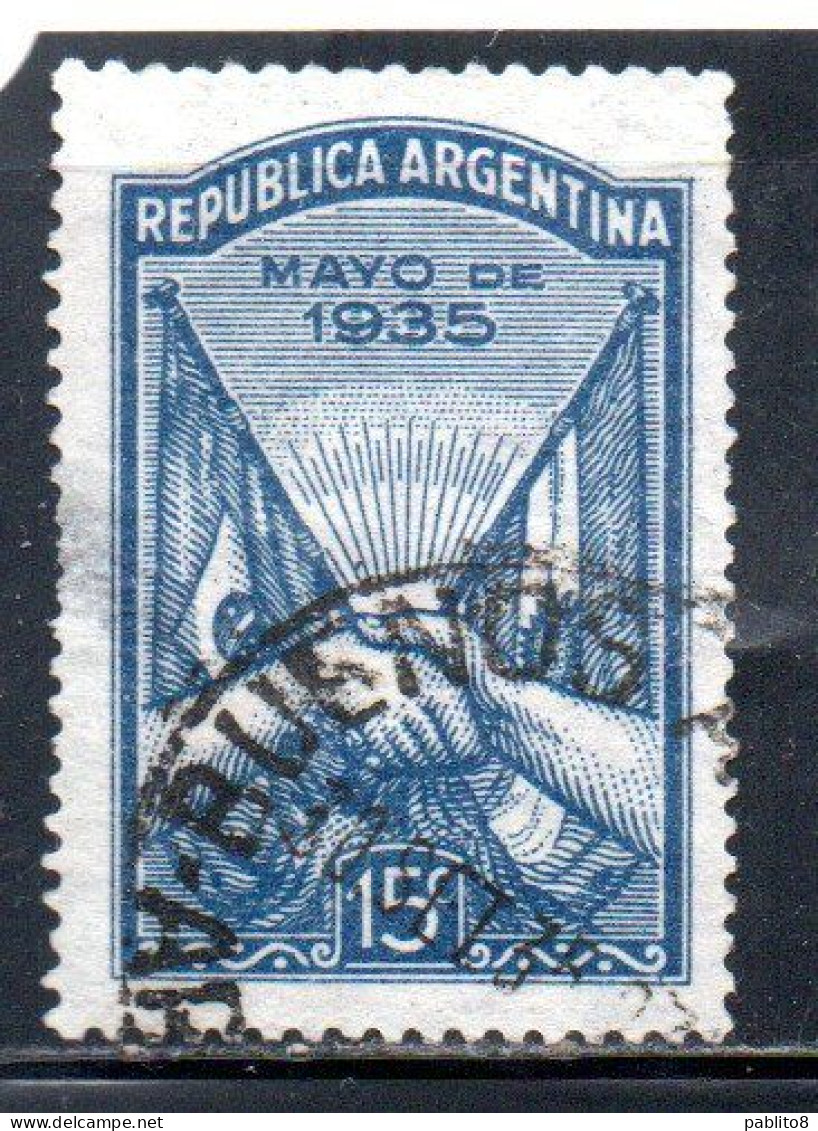 ARGENTINA 1935 VISIT OF PRESIDENT GETULIO VARGAS OF BRAZIL PEACE AND FRIENDSHIP 15c USED USADO OBLITERE' - Usati