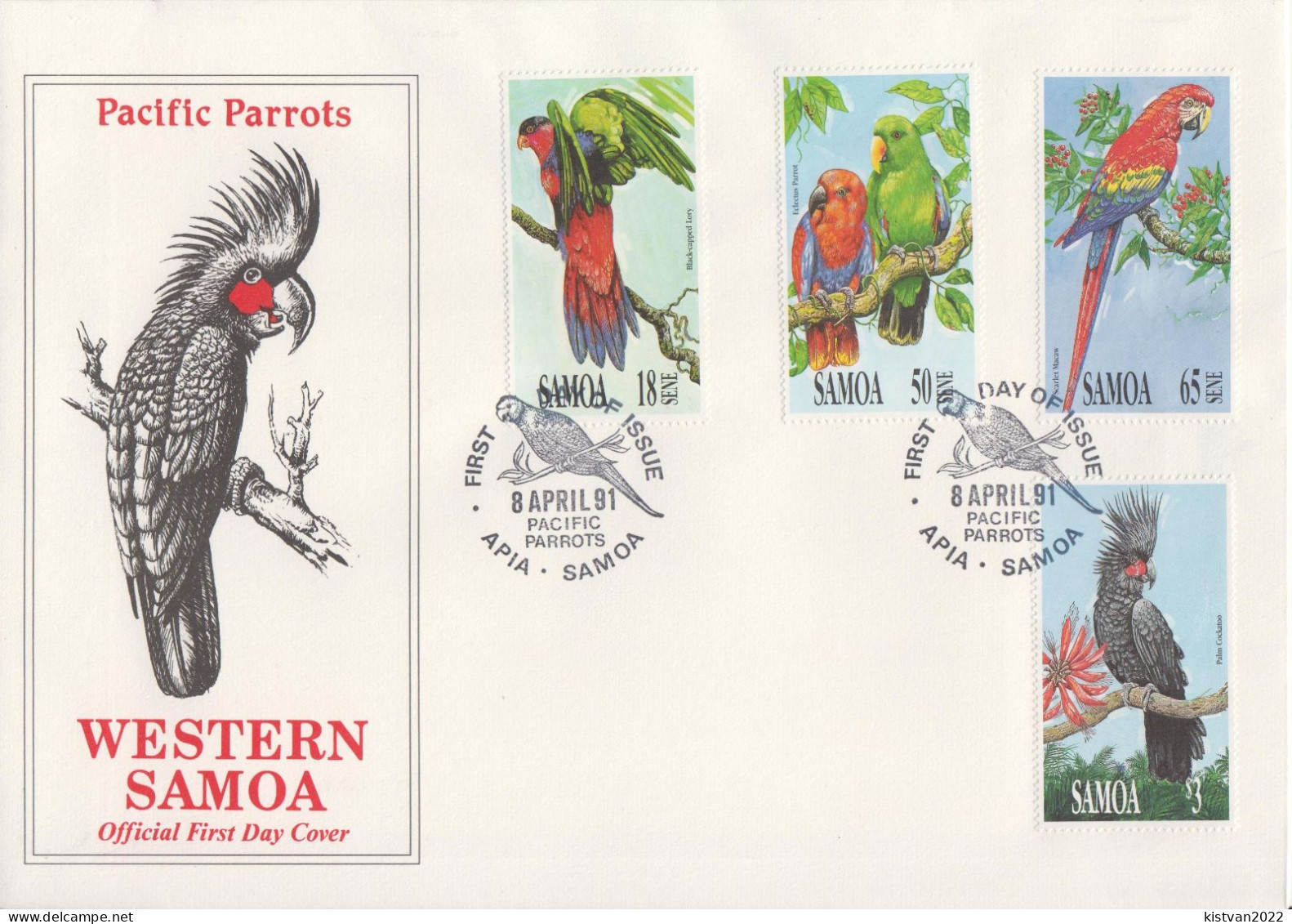 Samoa Set On FDC - Parrots