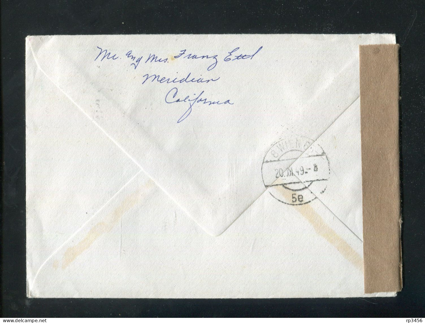 "USA" 1949, Brief Mit "ZENSUR" (Oesterreichische Zensurstelle) Ex Meridian Nach Wien (R0131) - Storia Postale