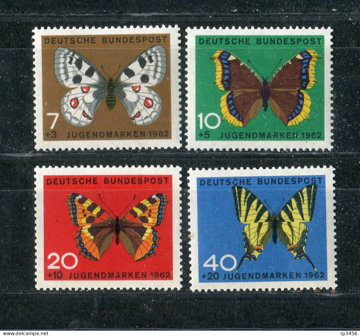 "BUNDESREPUBLIK DEUTSCHLAND" 1962, Mi. 376-379 "Schmetterlinge" ** (R0138) - Papillons