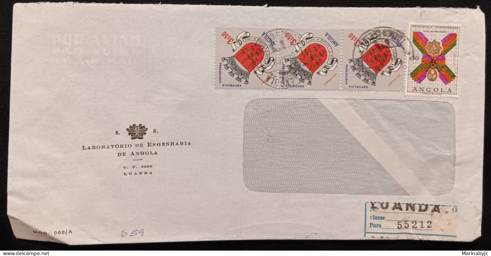 DM) 1967, ANGOLA, LETTER SENT TO U.S.A, AIR MAIL, WITH 3 STAMPS SHIELD OF THE CITIES OF ANGOLA, SAN SALVADOR DEL CONGO, - Angola