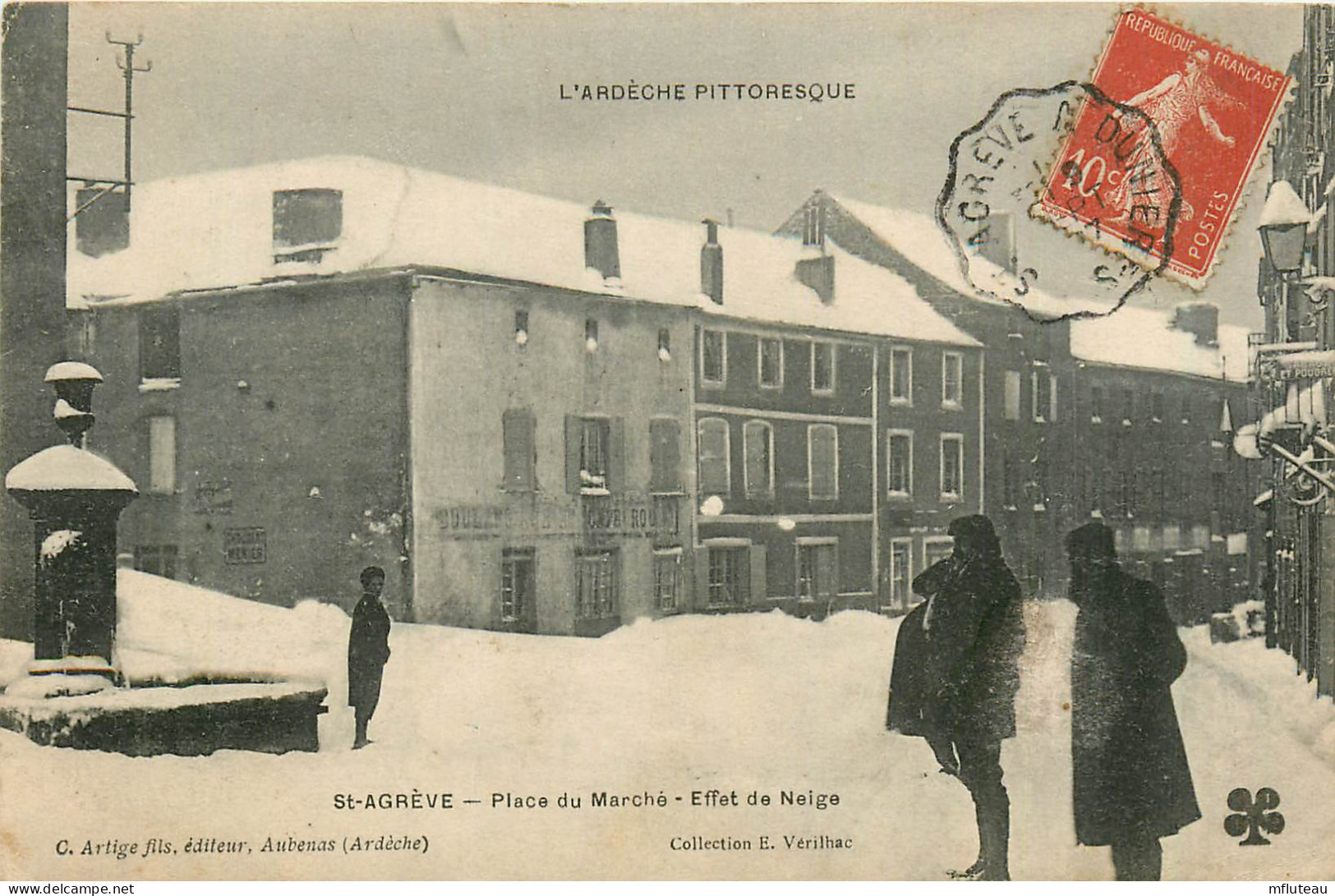 07* ST AGREVE  Place Du Marche – Neige          RL36.0721 - Saint Agrève