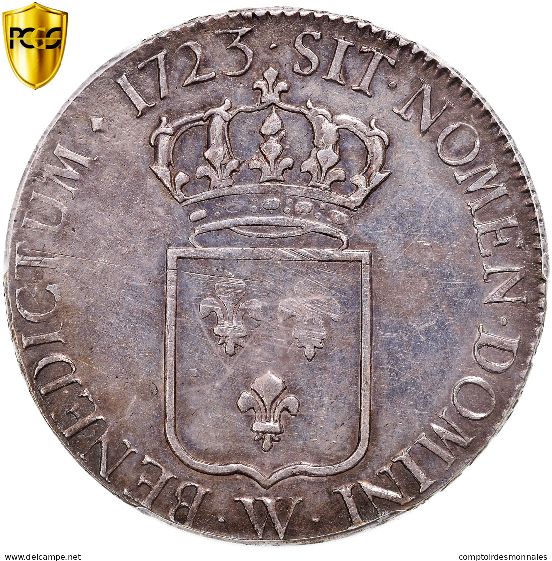 Monnaie, France, Louis XV, Écu De France, 1723, Lille, PCGS, AU55, SUP, Argent - 1715-1774 Luigi XV Il Beneamato