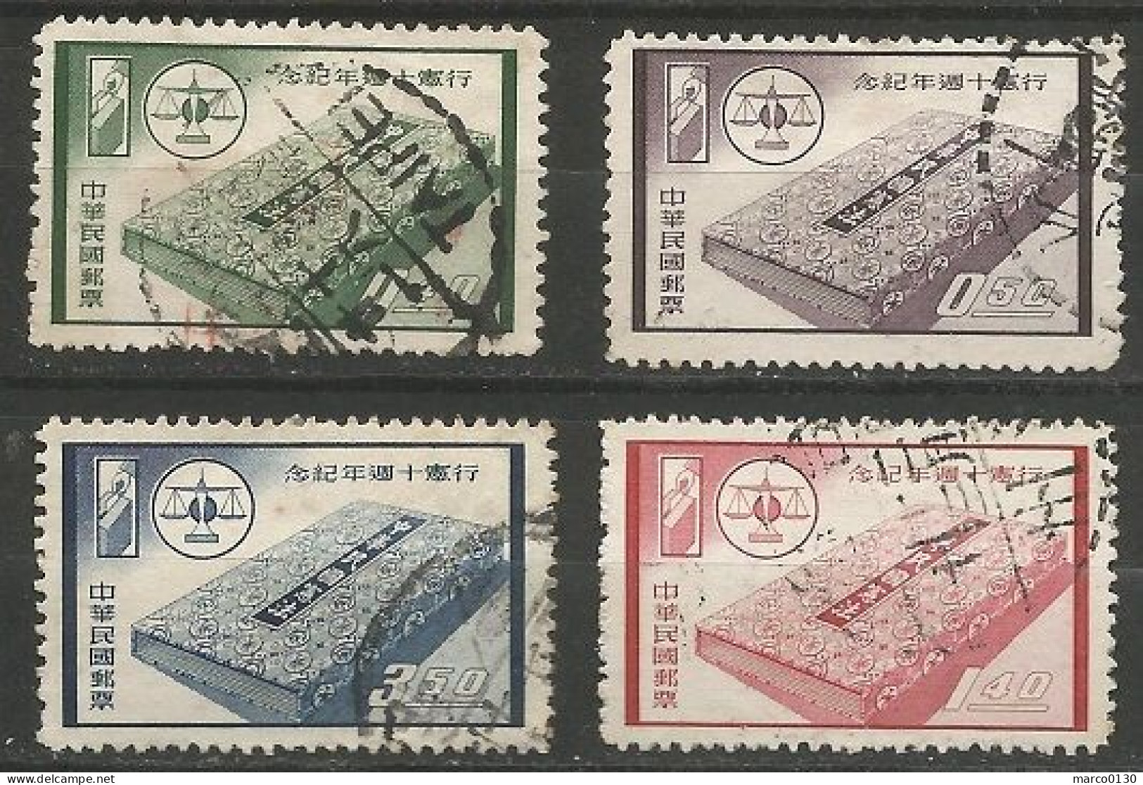 FORMOSE (TAIWAN) N° 280 + N° 281 + N° 282 + N° 283 OBLITERE - Used Stamps