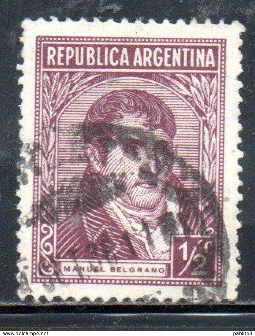 ARGENTINA 1935 1951 BELGRANO 1/2c USED USADO OBLITERE' - Usados