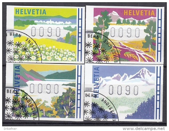 SCHWEIZ ATM 7-10, Gestempelt (0090), Jahreszeiten 1996 - Automatic Stamps