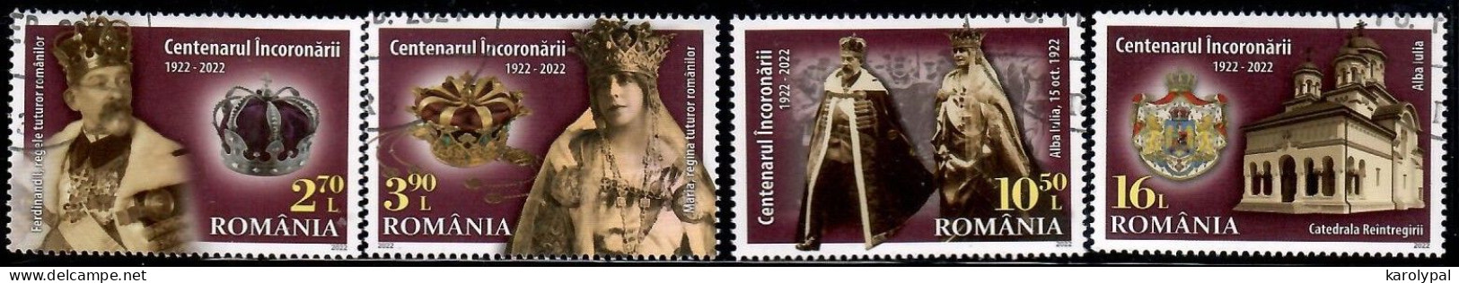 Romania, 2022 CTO, Mi. Nr.8093- 6, 100 Th Aniversary Of The Coronation Of King Ferdinand - Gebruikt