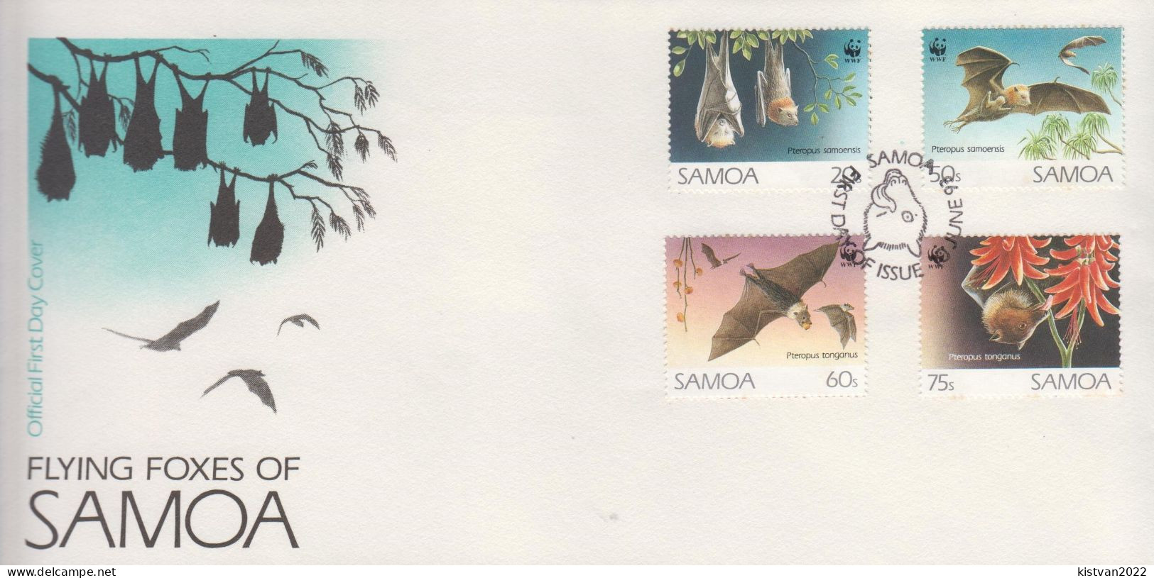 Samoa Set On FDC - Chauve-souris