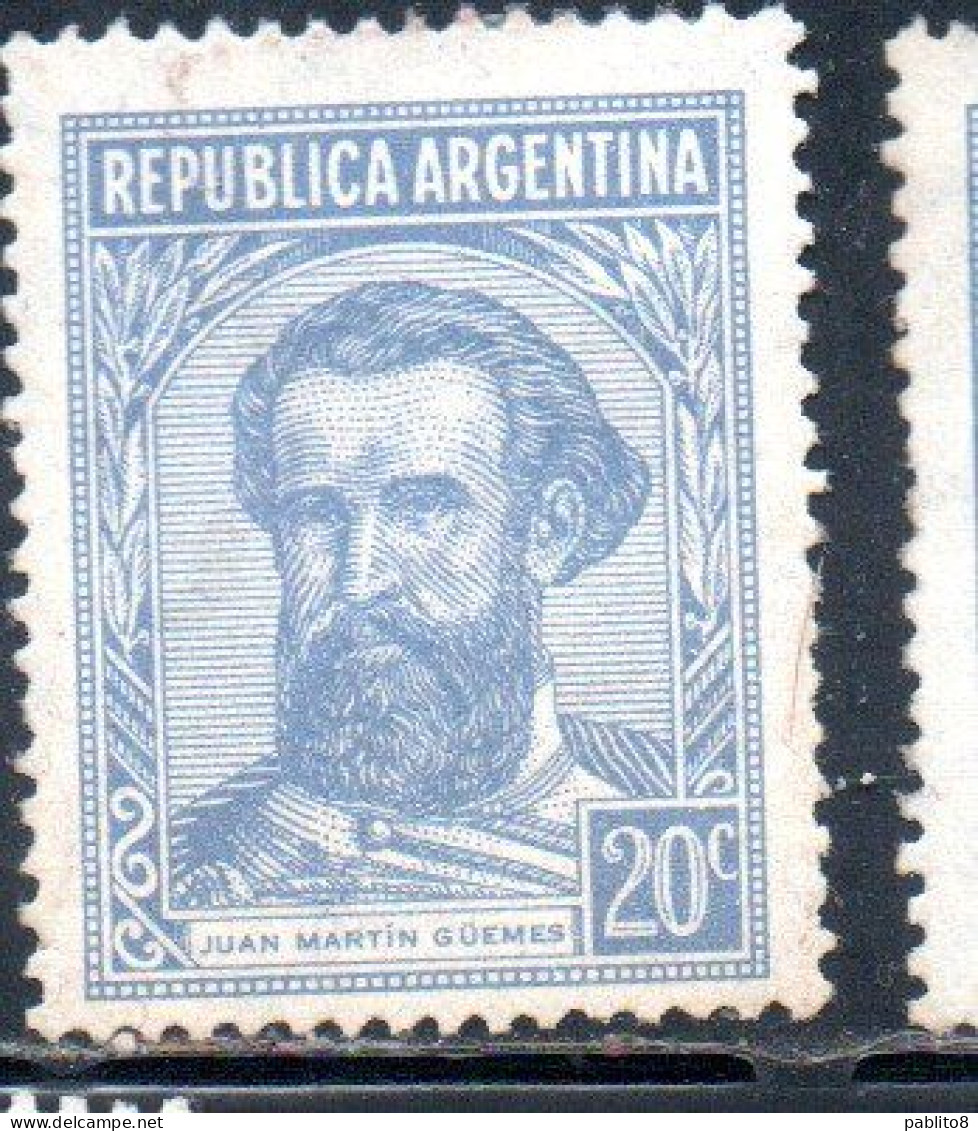 ARGENTINA 1935 1951 MARTIN GUEMES 20c MH - Ongebruikt