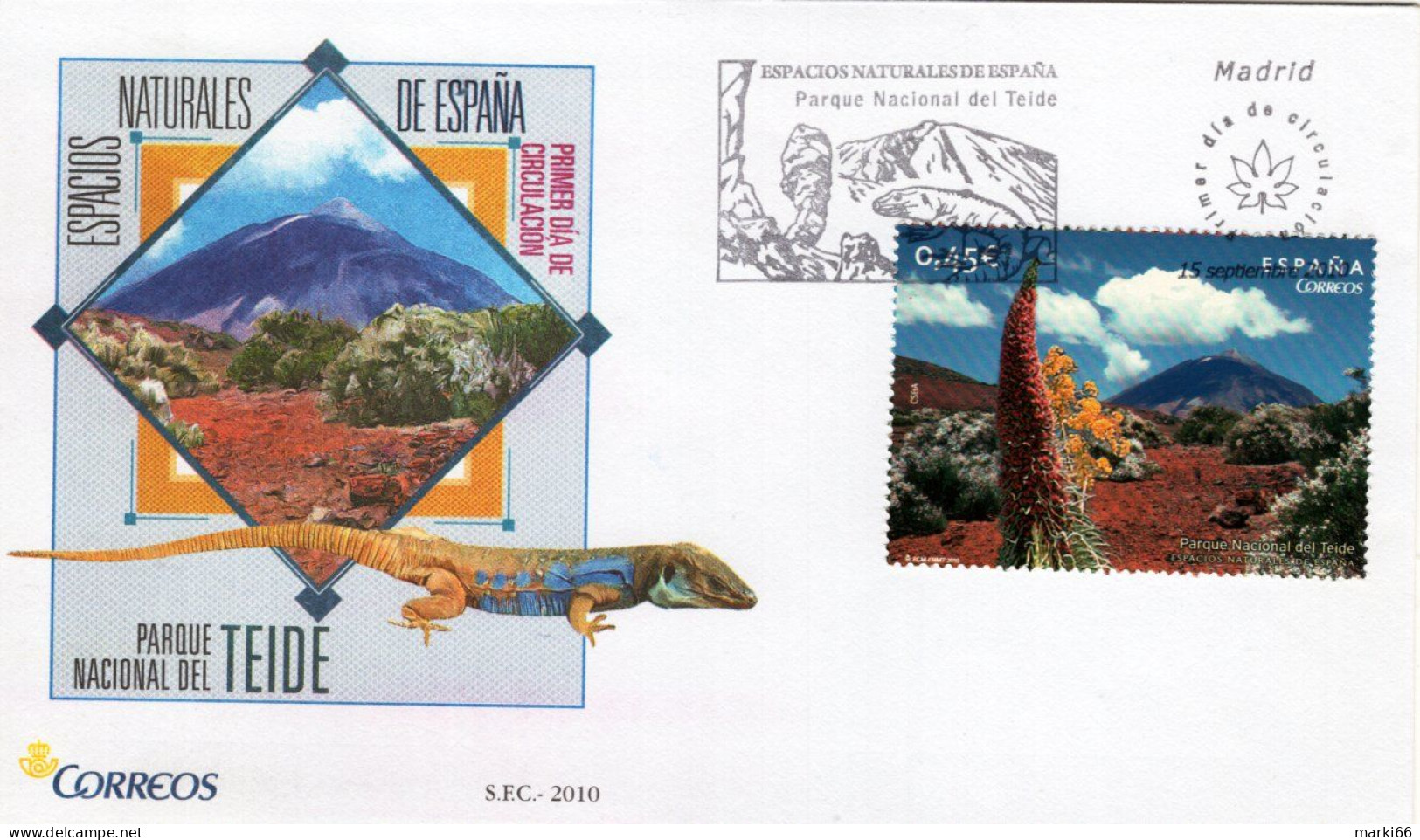 Spain - 2010 - Teide National Park - FDC (first Day Cover) - FDC