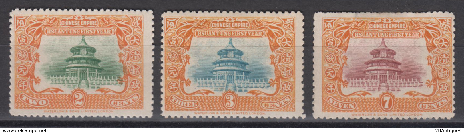 IMPERIAL CHINA 1909 - The 1st Anniversary Of The Reign Of Hsuan T'ung MH* / No Gum - Unused Stamps