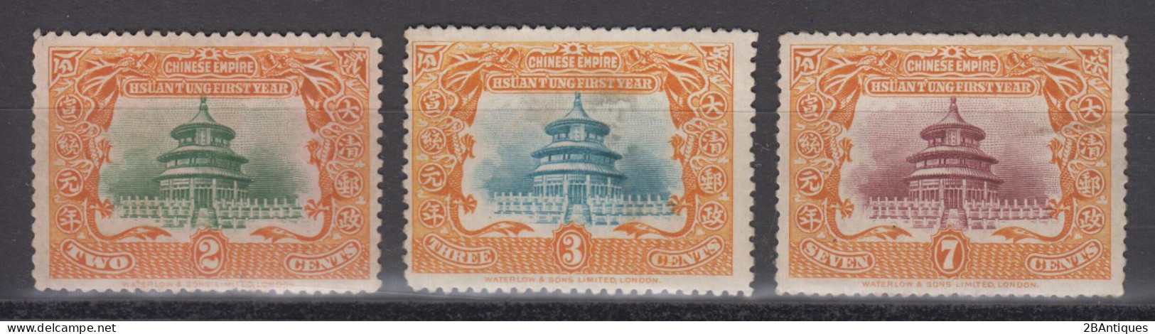 IMPERIAL CHINA 1909 - The 1st Anniversary Of The Reign Of Hsuan T'ung MH* / No Gum - Unused Stamps