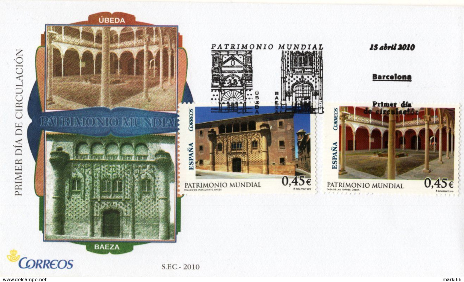 Spain - 2010 - World Heritage - Baeza - FDC (first Day Cover) - FDC