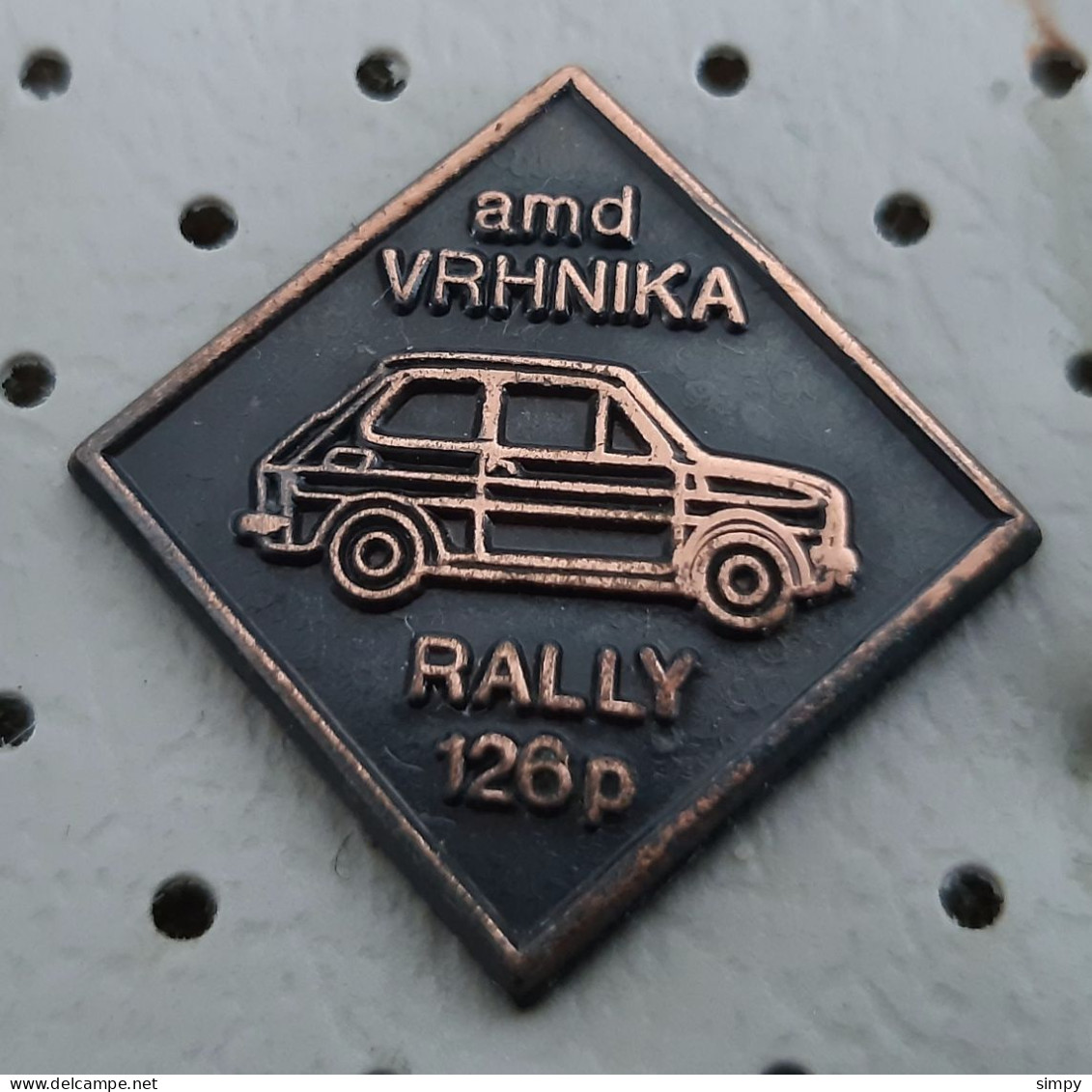 Auto Moto Club AMD Vrhnika Car FIAT 126p  Slovenia Ex Yugoslavia Pin - Fiat