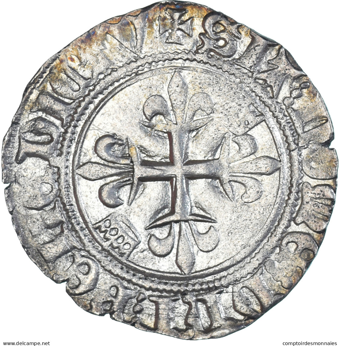 Monnaie, France, Charles VI, Gros Dit "Florette", 1380-1422, Châlons-Sur-Marne - 1380-1422 Karel VI De Waanzinnige