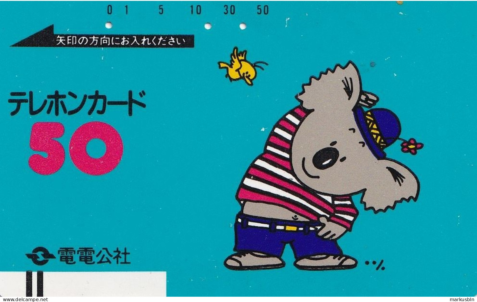 Japan Tamura 50u Old  290 - 000 Koala / Bars On Front - Japan