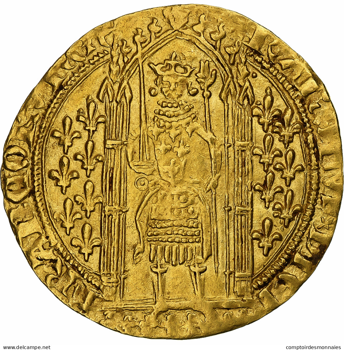 France, Charles V, Franc à Pied, Or, TTB+, Duplessy:360A - 1364-1380 Carlo V Il Saggio 
