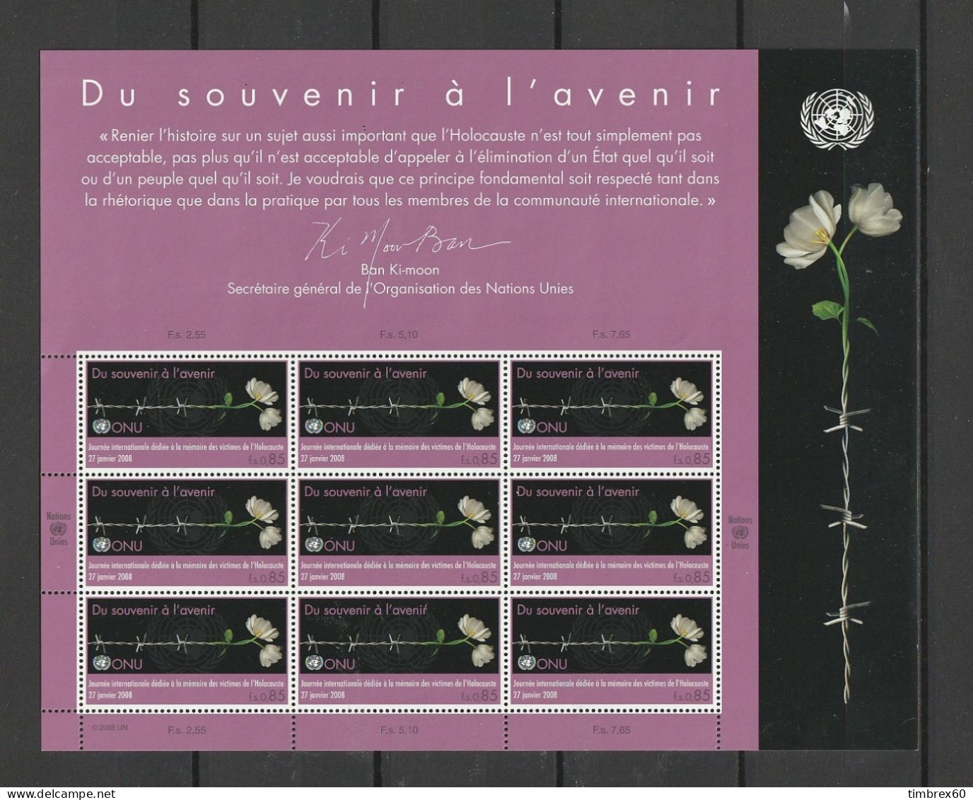 ONU - GENEVE - LOT 129 - ANNEE 2008 - NEUF** - UNO