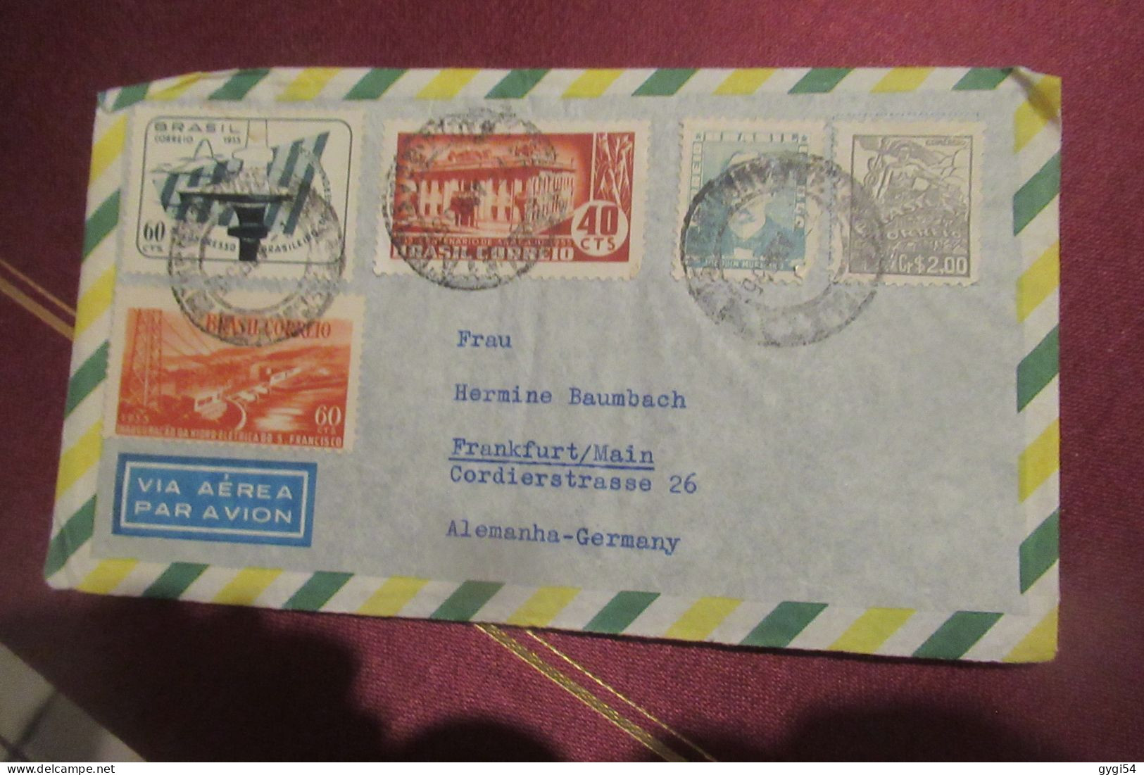 BRESIL Lettre 1955  De SAO PAULO ^pour FRANKFORT - Storia Postale