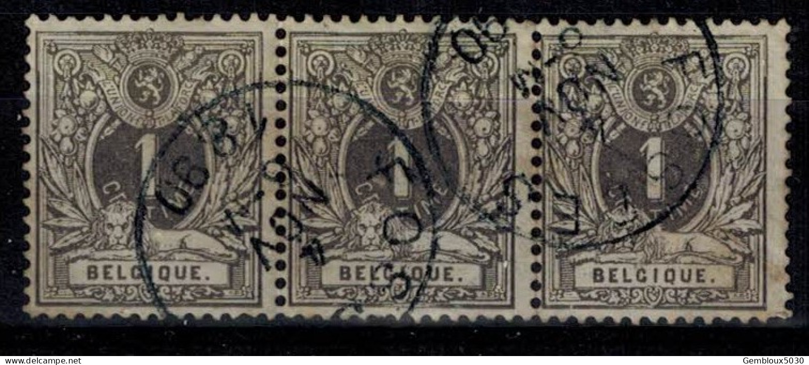 (Réf B41)  Bande De 3 Du N° 43° - 1869-1888 Lion Couché