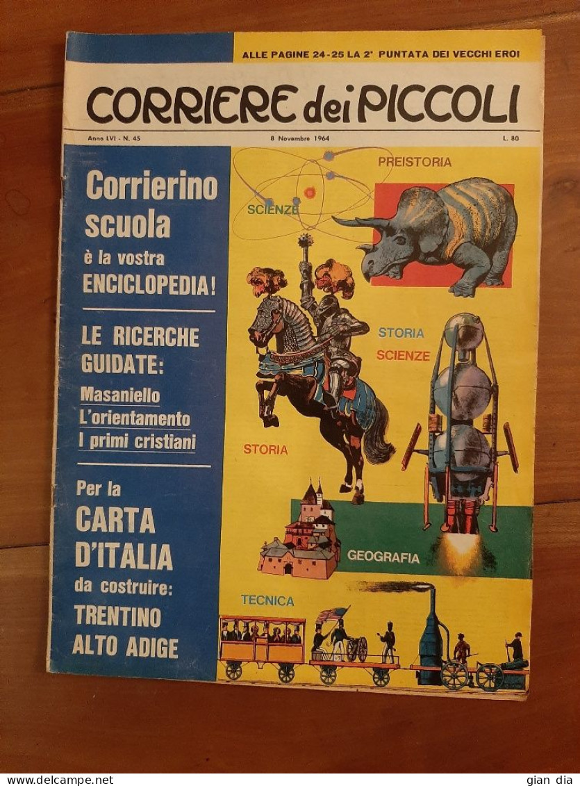 CORRIERE DEI PICCOLI Ed.Corsera. Anno 1964 lotto di 7.FIGURINE CALCIATORI. Pratt . Anche singoli.