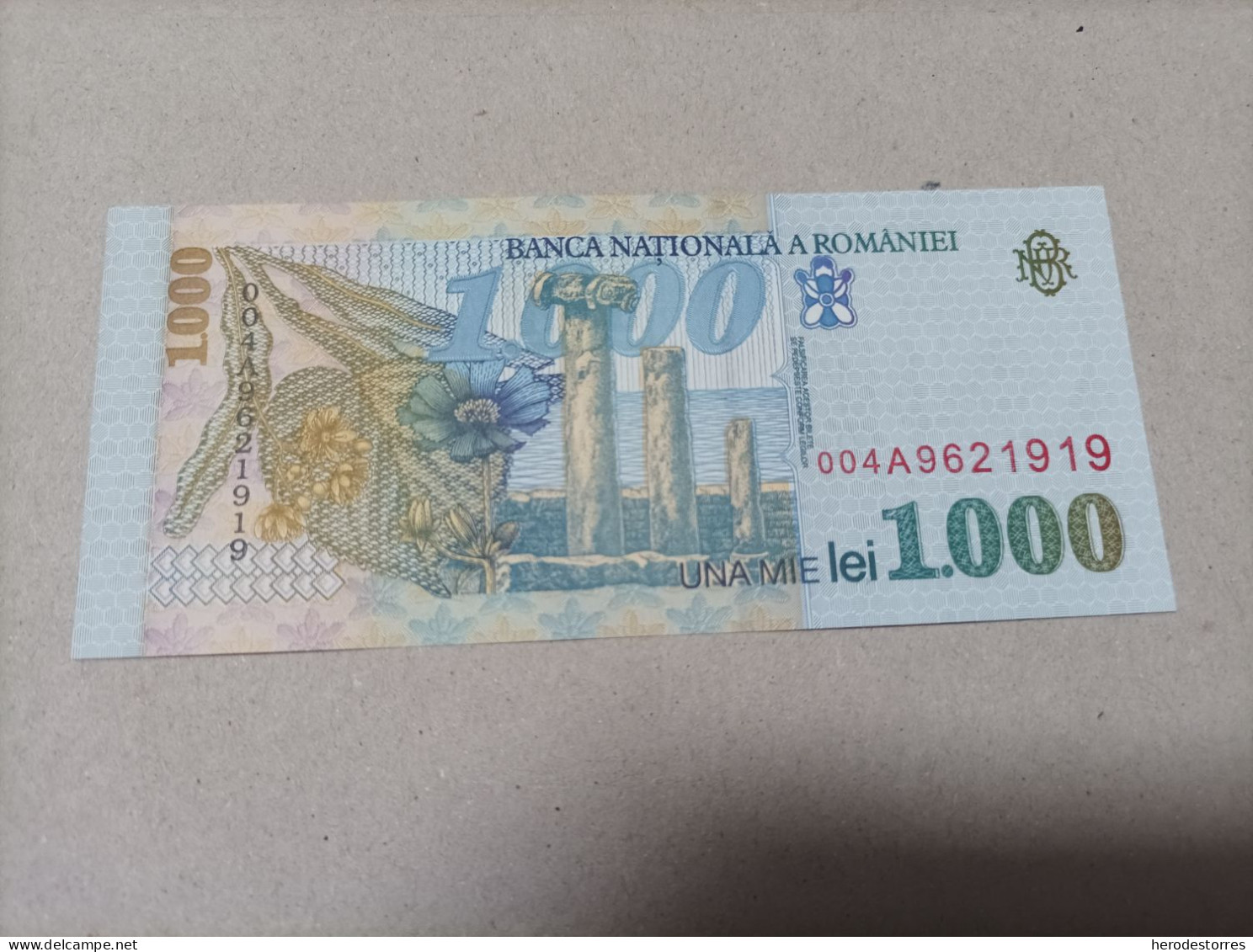 Billete Rumania 1000 Lei, Año 1998, Nº Bajisimo, Serie A, UNC - Rumänien