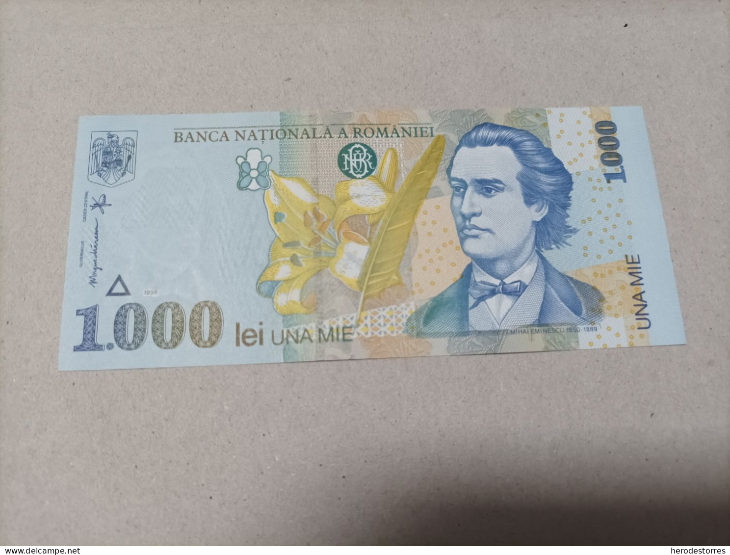 Billete Rumania 1000 Lei, Año 1998, Nº Bajisimo, Serie A, UNC - Rumania