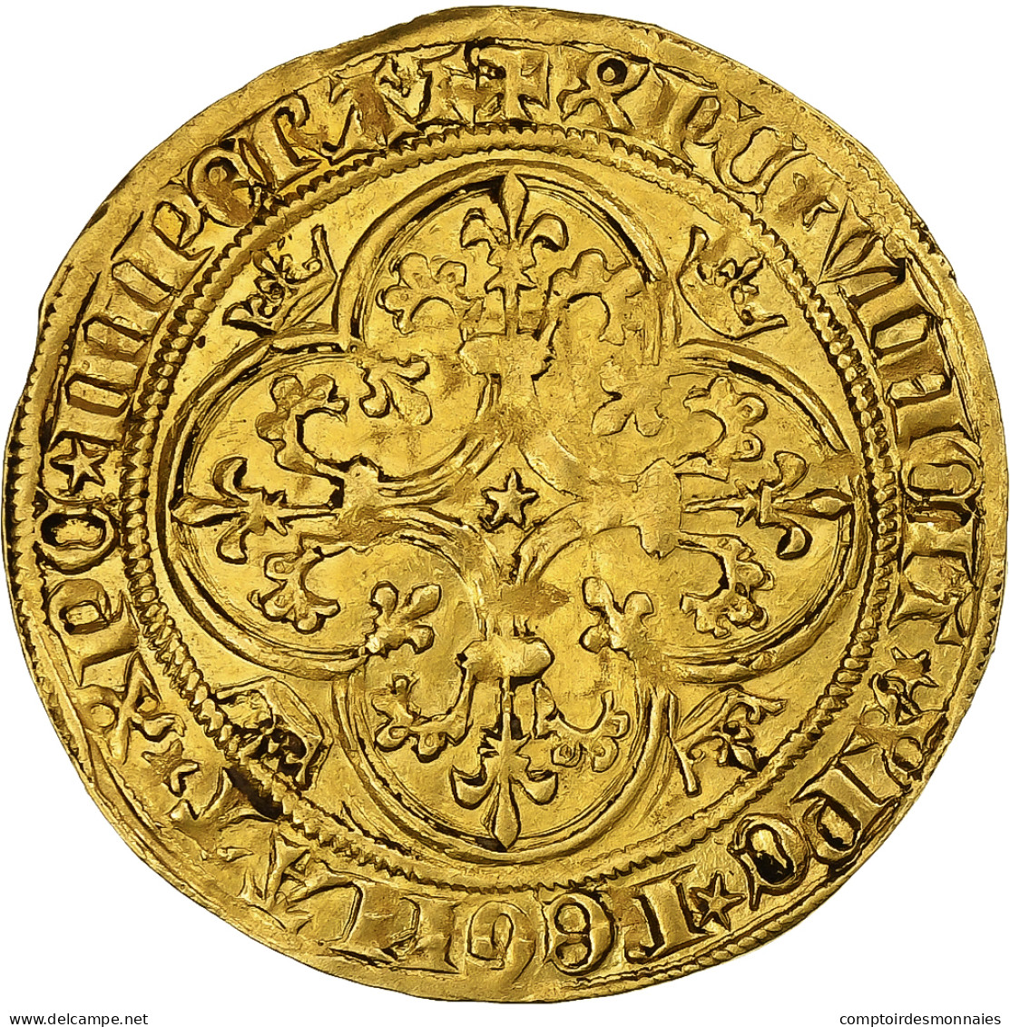 France, Charles VI, Ecu D'or, Ecu D'or à La Couronne, Or, TTB+, Duplessy:369 - 1380-1422 Carlos VI El Bien Amado