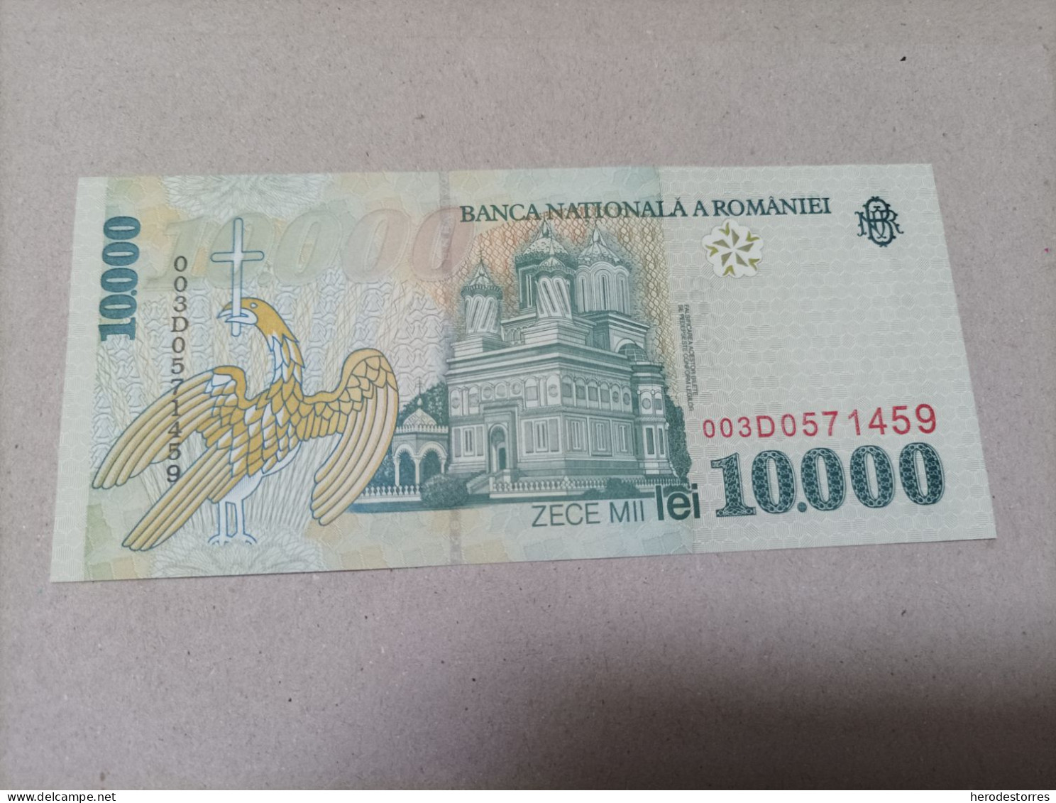 Billete Rumania 10000 Lei, Año 1999, Nº Bajisimo, UNC - Rumania