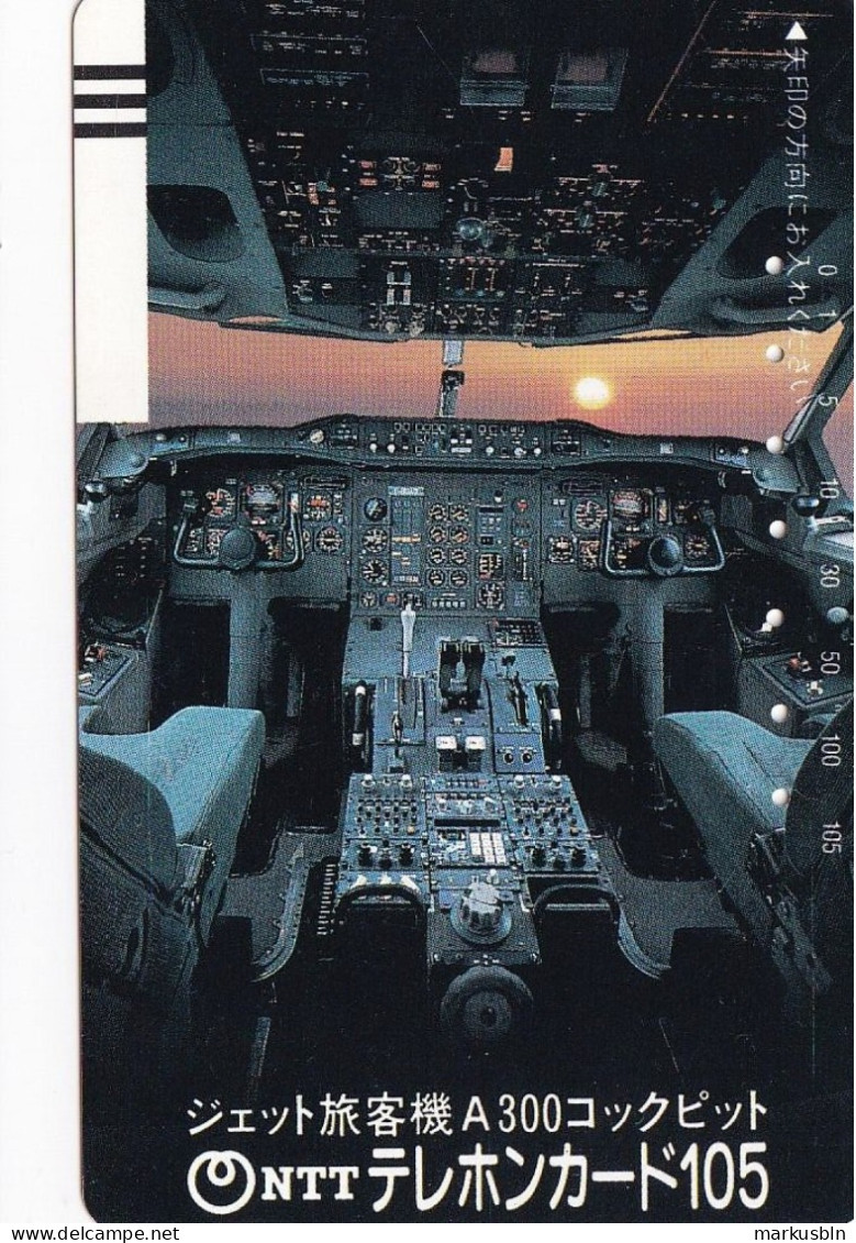 Japan Tamura 50u Old  1986 250 - 036 Cockpit Airplane A300 Sunset / Bars On Front - Japan