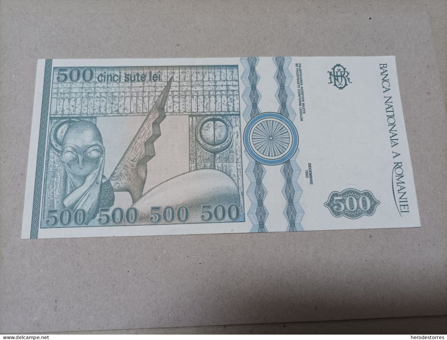 Billete Rumania 500 Lei, Año 1992, Serie A, Nº Bajisimo 0044, UNC - Roemenië