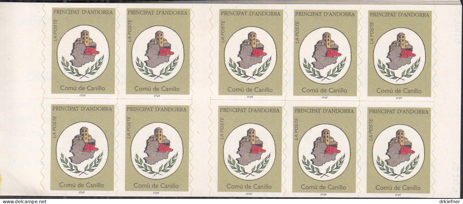 ANDORRA Franz. Markenheftchen 0-6 Mit 10x 499, Postfrisch **, Gemeindewappen, 1996 - Postzegelboekjes