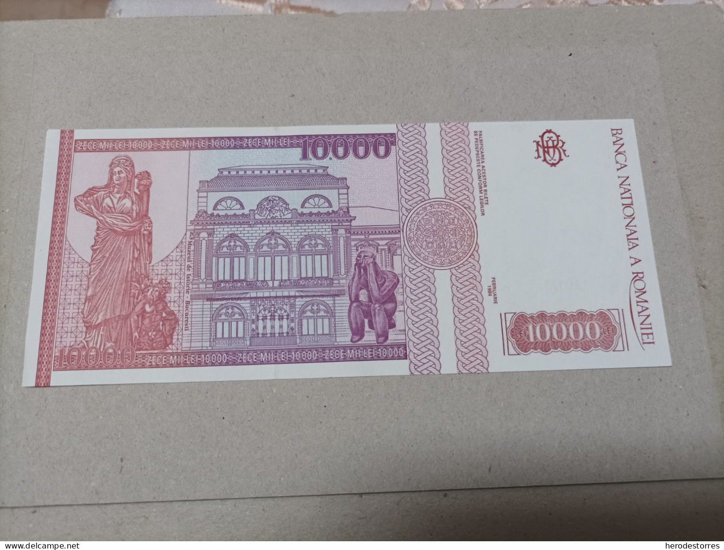 Billete Rumania 10000 Lei, Año 1994, Nº Bajisimo 0073, UNC - Roumanie