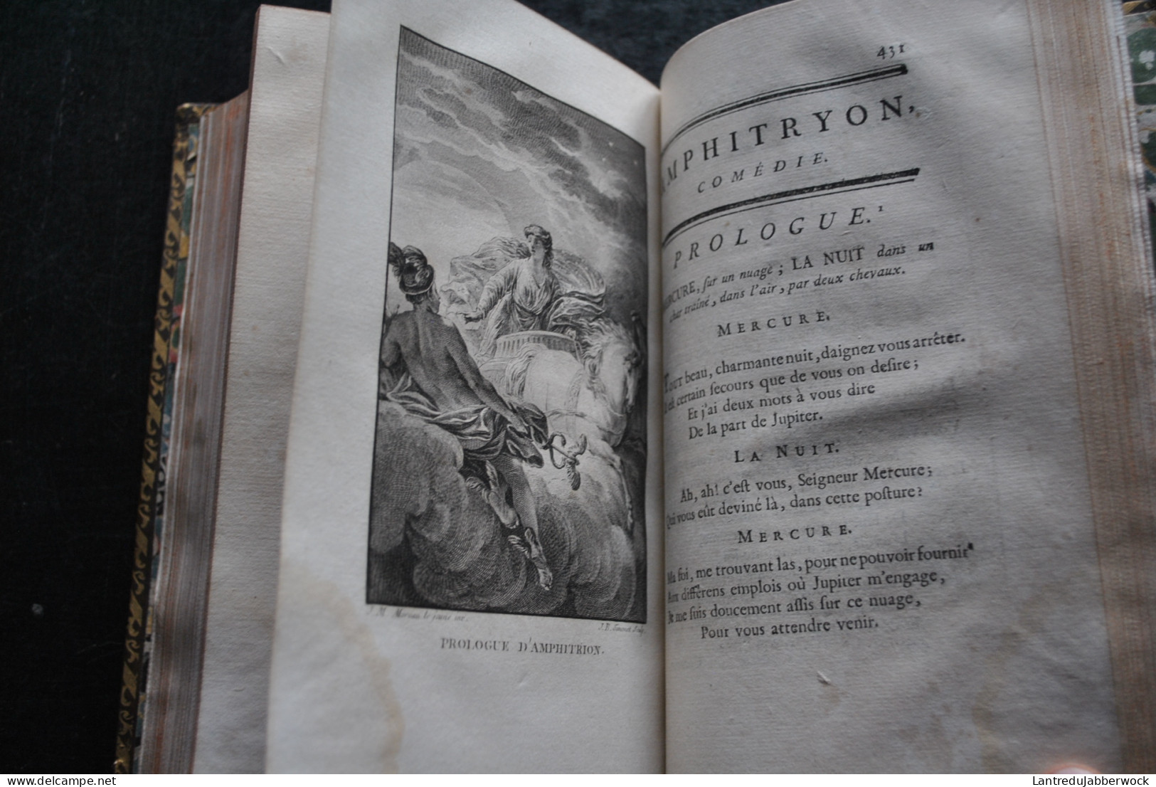 BRET Oeuvres de Molière avec remarques grammaticales & observations T4 SEUL La Compagnie des Libraires 1788 cuir gravure