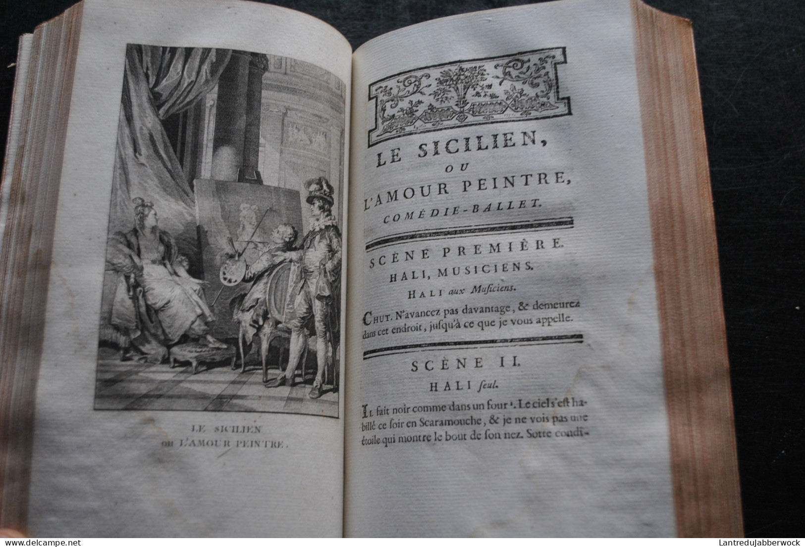 BRET Oeuvres de Molière avec remarques grammaticales & observations T4 SEUL La Compagnie des Libraires 1788 cuir gravure