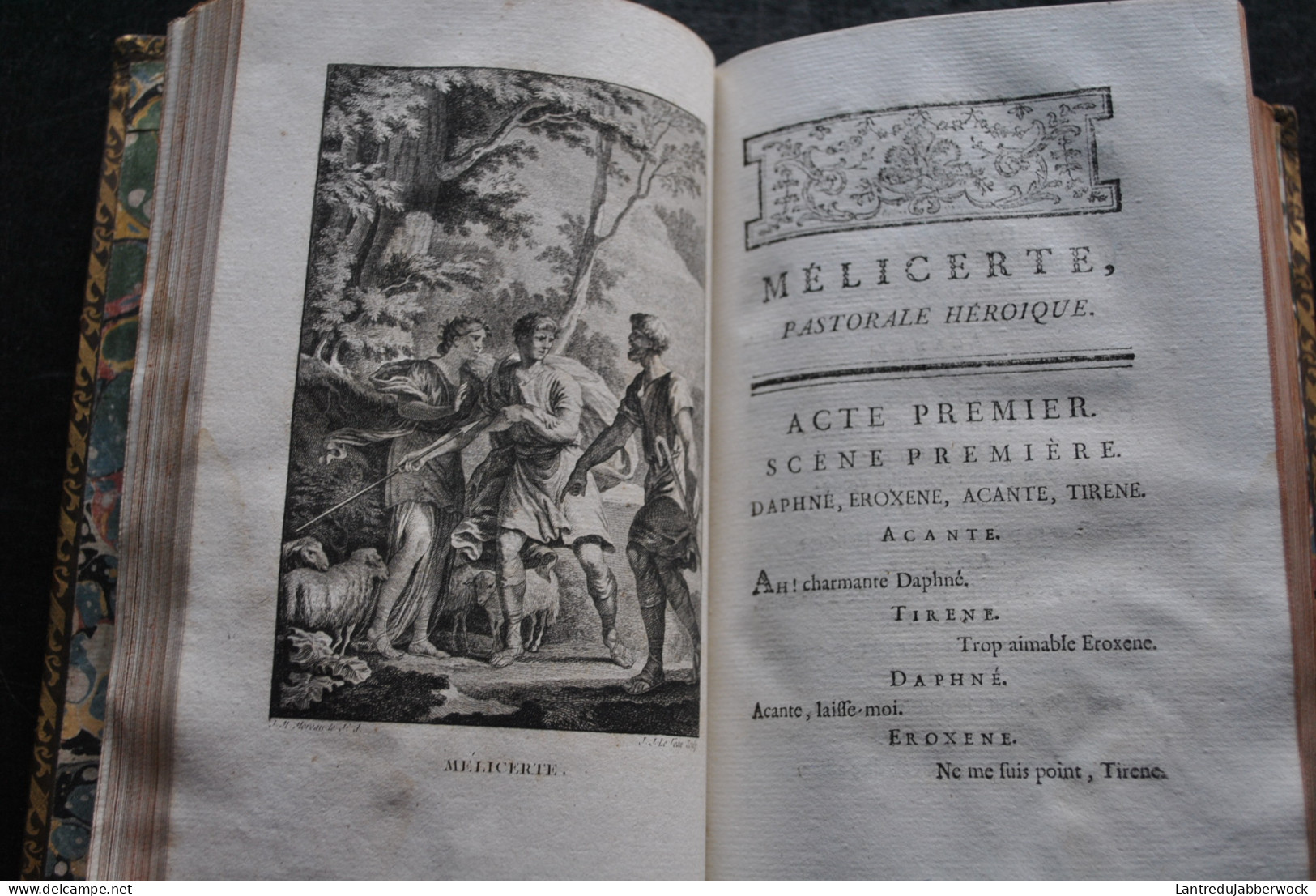 BRET Oeuvres de Molière avec remarques grammaticales & observations T4 SEUL La Compagnie des Libraires 1788 cuir gravure